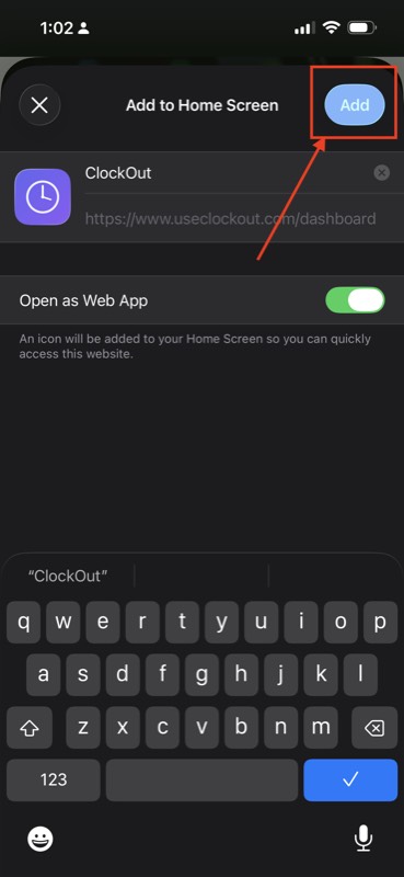 Tap Add to confirm